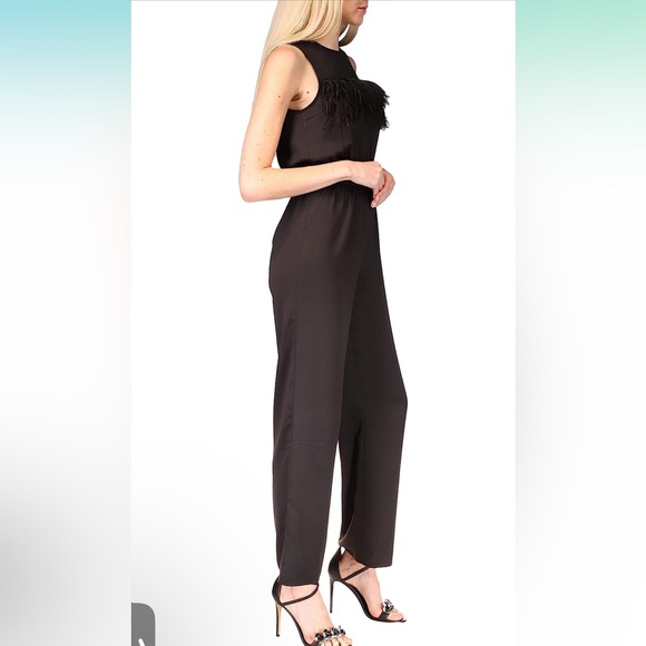Michael Kors Feather Trim Jumpsuit NWOT - Picture 3 of 5
